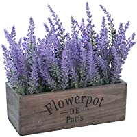 ZB Plantas artificiales en maceta de lavanda para decoración del hogar- fiestas- bodas- jardín- oficina- patio…
